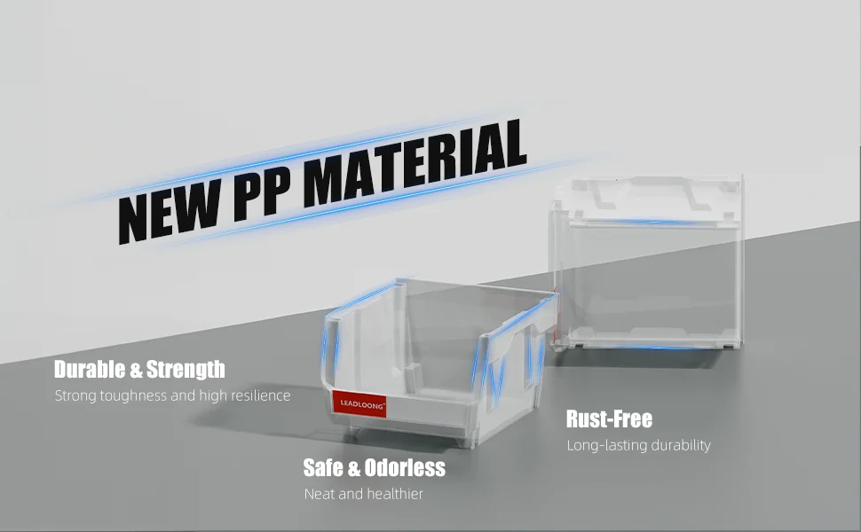 LEADLOONG Transparent Parts Bin 6/24pcs 13.5x10.5x7.6cm/5x4*3inch Classified Storage Box In Maintenance Workshop Garage Tool Bin