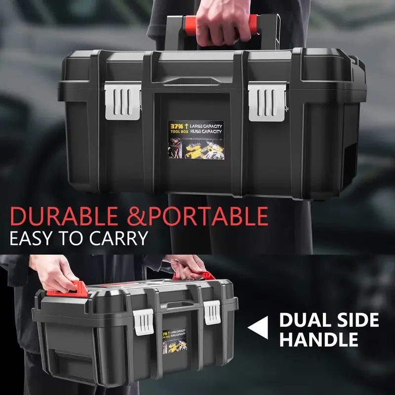 Multiple Specifications Toolbox Removable Tray Tools Storage Box with Handle Portable Stackable Tool Box Tool Bucket Organizer