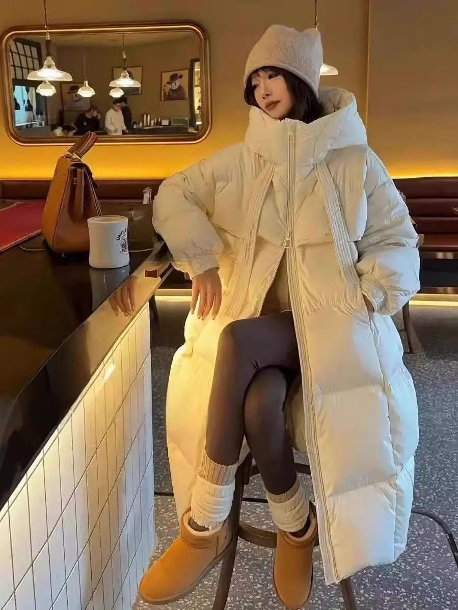 2026 New Winter Cotton Jacket Women's Long Coat Korean Edition Loose Thick Fashion Hooded Jackets Female Warm Parker Overcoat