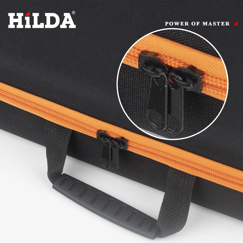 HILDA Large Capacity Tools Bag Tools Waterproof Tool Bags Electrician Hardware Tools Bag Black and Orange Multifunctional Toolki