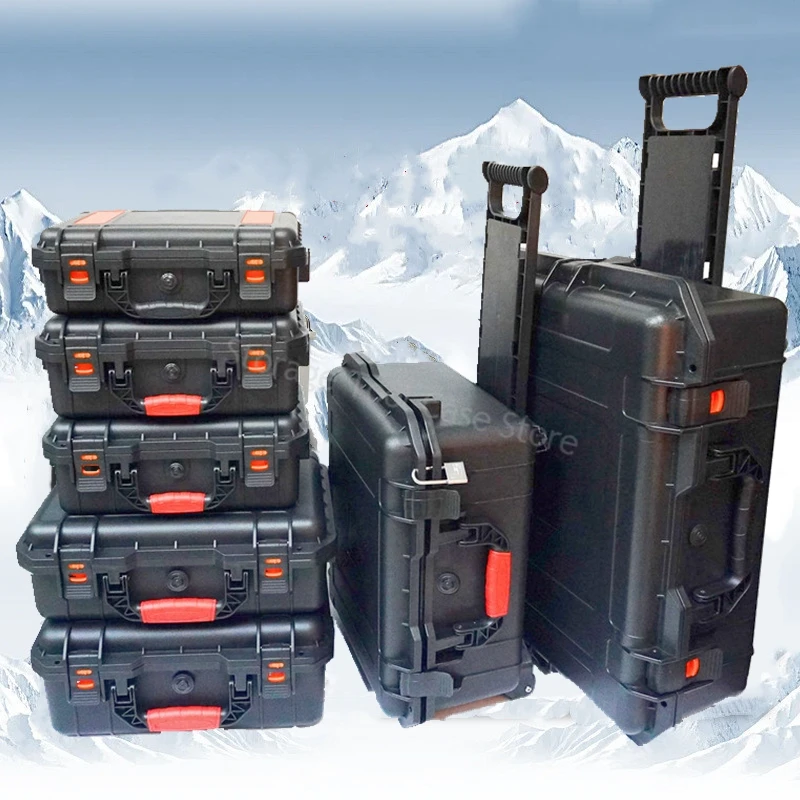 Large Tool Box with Wheels Hard Case Box Large Portable Tool Box Trolley Wheeled Safety Instrument Tool Storage Box Tool Case