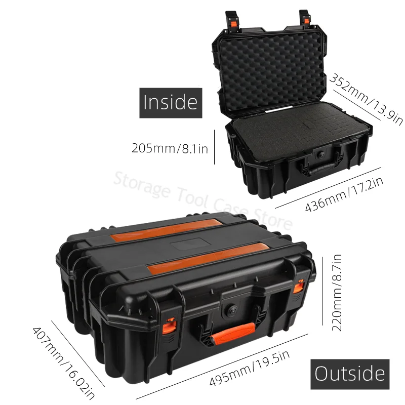 Large Tool Box with Wheels Hard Case Box Large Portable Tool Box Trolley Wheeled Safety Instrument Tool Storage Box Tool Case