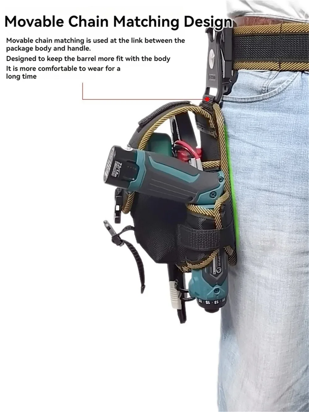 NAKIOO Nail Screw Storage Bag with Buckle Quick Hanging Can Tighten Tool Bag for Carpenter Electrician Cylinder