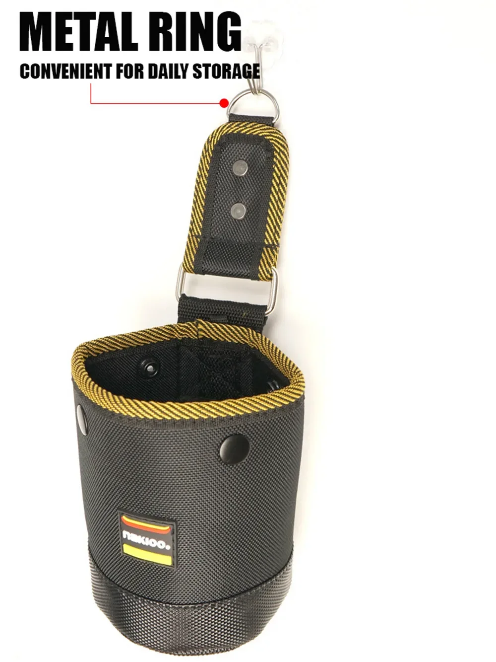 NAKIOO Nail Screw Storage Bag with Buckle Quick Hanging Can Tighten Tool Bag for Carpenter Electrician Cylinder