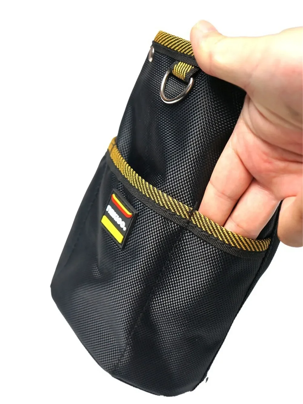 NAKIOO Nail Screw Storage Bag with Buckle Quick Hanging Can Tighten Tool Bag for Carpenter Electrician Cylinder