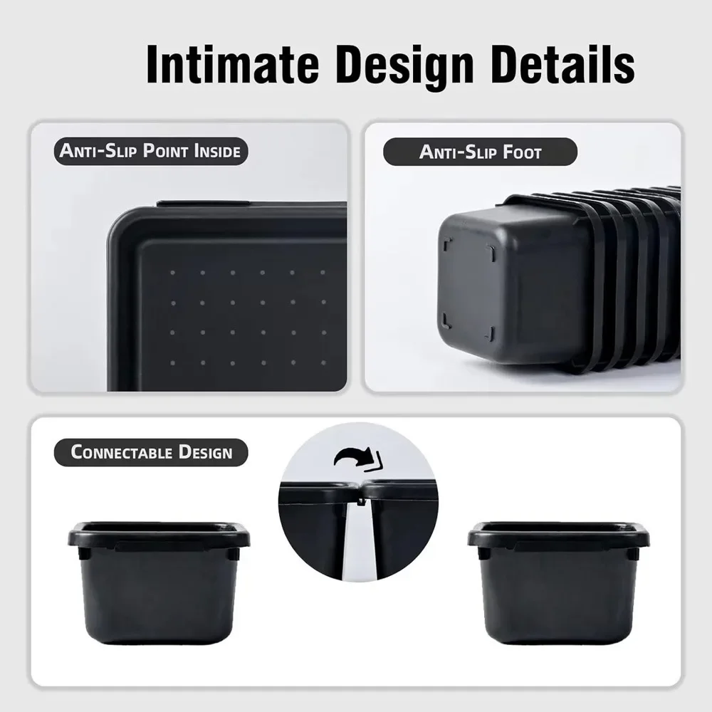 61/45/34/24/9PCS Desk Drawer Organizers 5 Size Interlocking Shallow Tool Organizer Tray Dividers Toolbox Storage Bins Container