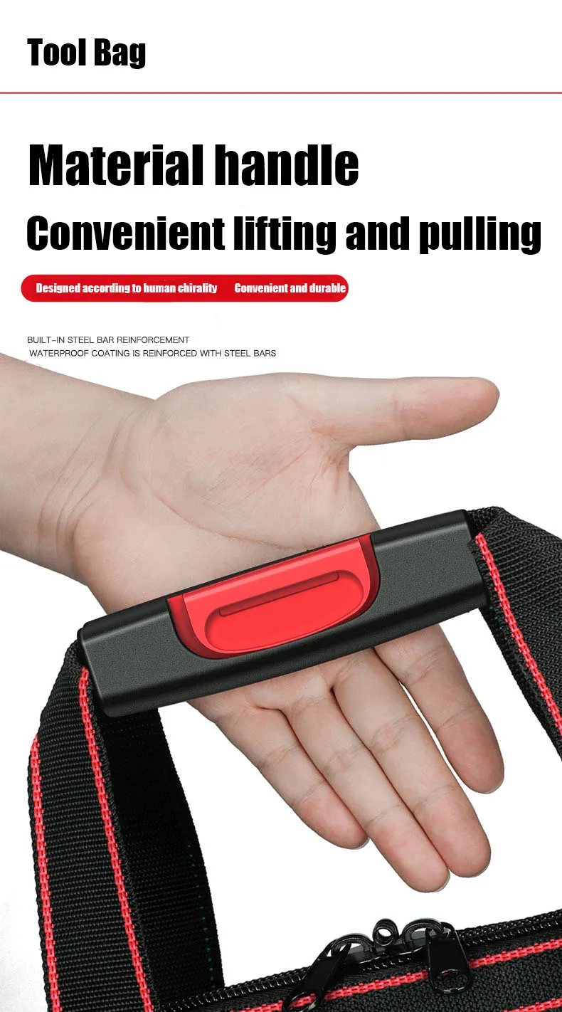 1680D Oxford Cloth Tool Bag Professional Electrician Wrench Waterproof Working Multifunction Organizing Storage Tool Bag