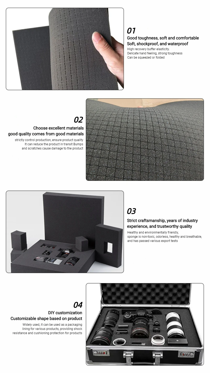 Pre-cutting Foam Insert High Density Pick Pluck Toolbox Foam For Hard Case And Flight Case Precorted Shadow Foams Grid Sponge