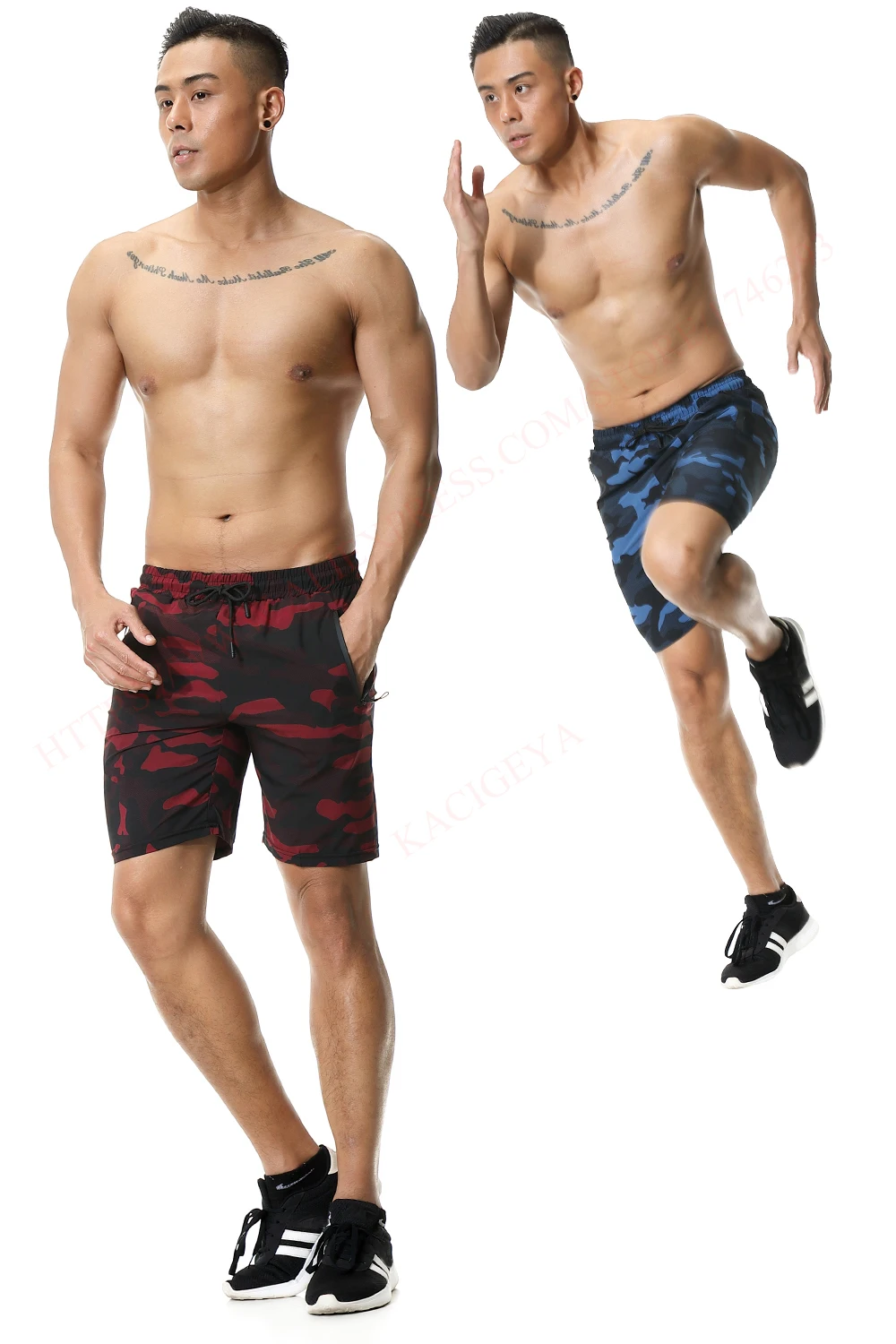 Men Gym Shorts 2021 New Camouflage Quick Dry Marathon Shorts Loose Fitness Casual Training Short Pant Male Workout Running Short