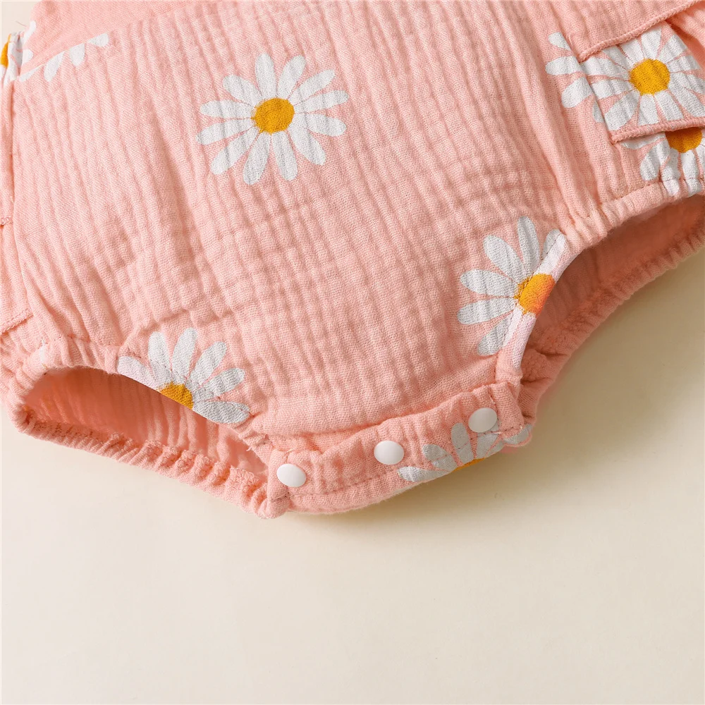 Infant Baby Girl Romper Clothes Ruffle Sleeveless Newborn Bodysuit with Headband Summer Jumpsuit Fashion Toddler Outfit Suit