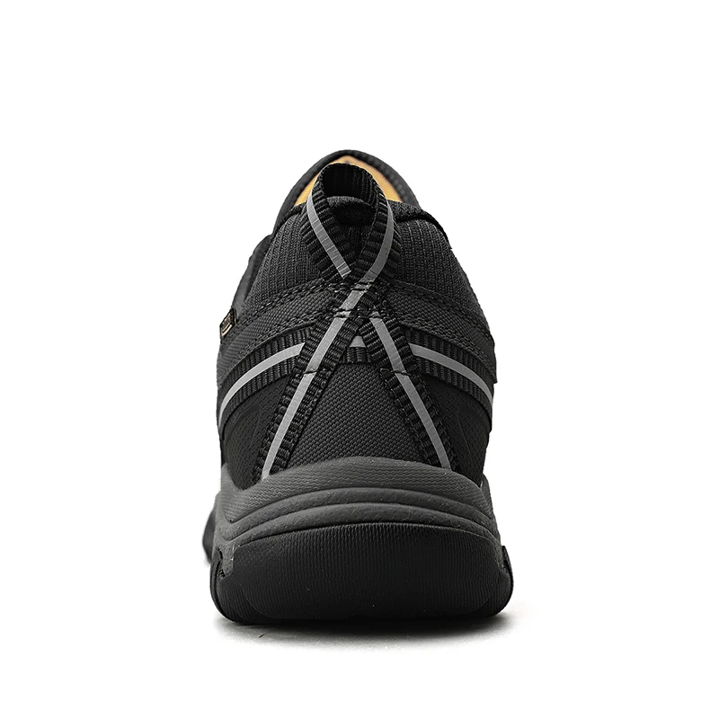 HIKEUP New High Quality Men Hiking Shoes Durable Leather Climbing Shoes Outdoor Walking Sneakers Rubber Sole Factory Outlet