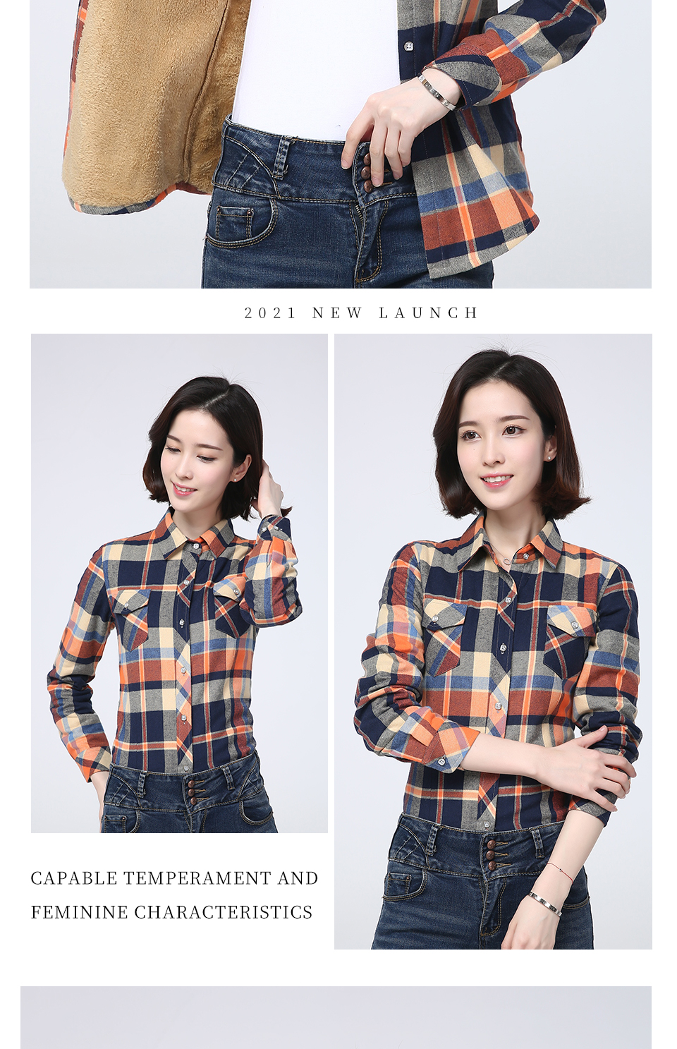 2025 Winter New Plus Thick Fleece Women's Warm Plaid Shirt Coat Lady Casual Velvet Jacket Tops Hot Brand Woman Clothes Outerwear