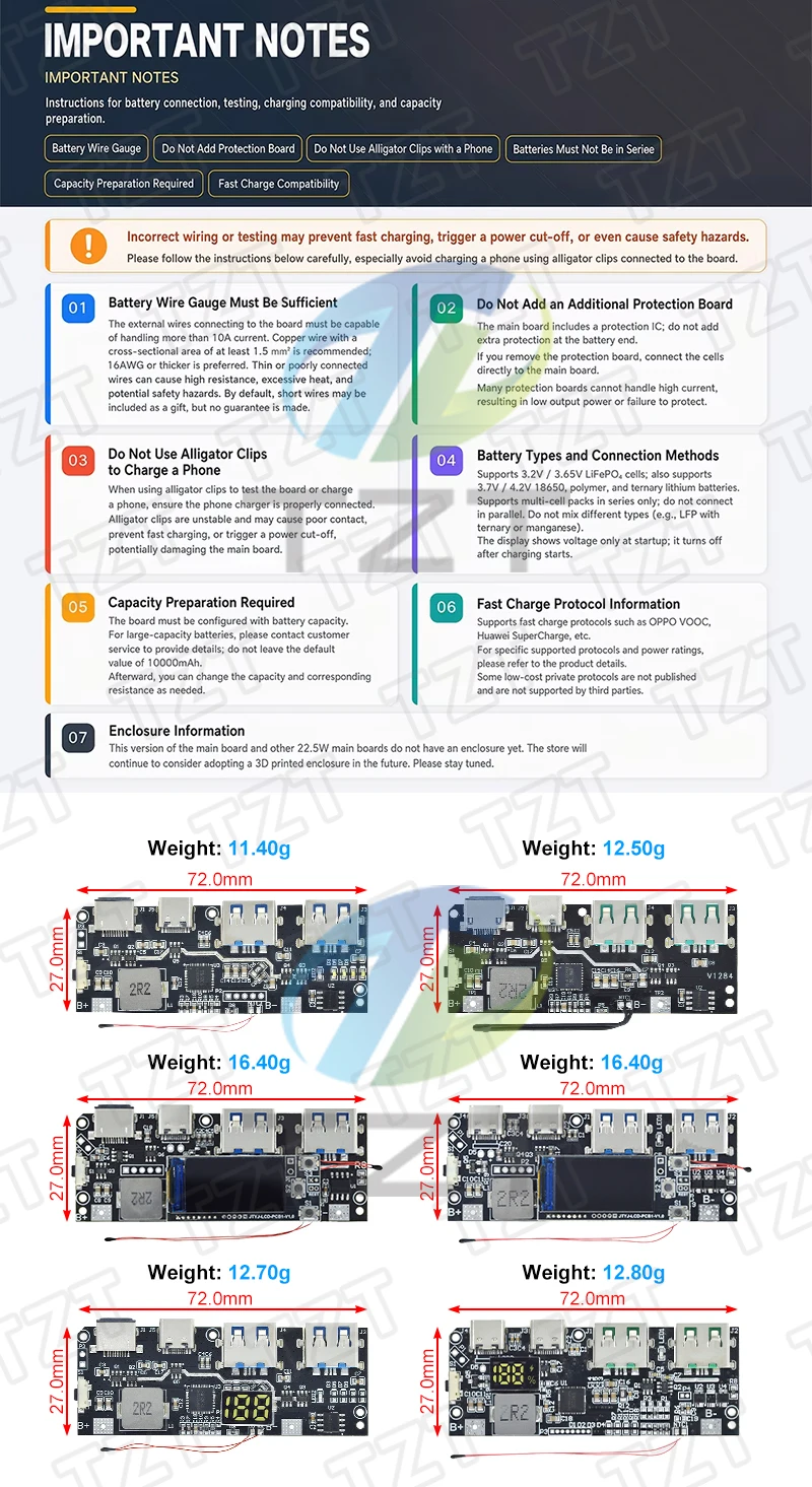 QC4.0 QC3.0 LED Dual USB 5V 4.5A 22.5W Micro/Type-C USB Mobile Power Bank 18650 Charging Module Temperature / Circuit Protection