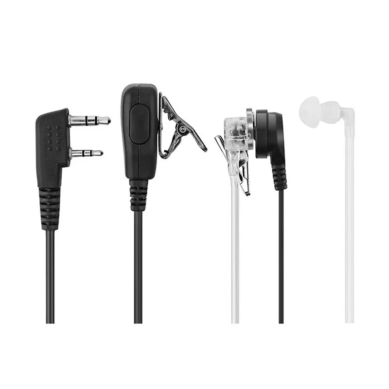 2 Pin PTT MIC Headset Baofeng Acoustic Air Tube Microphone Earphone Earpiece For EMF Anti Radiation Walkie Talkie Radio