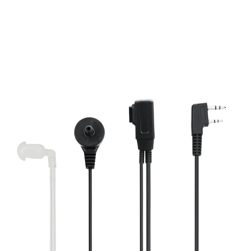 2 Pin PTT MIC Headset Baofeng Acoustic Air Tube Microphone Earphone Earpiece For EMF Anti Radiation Walkie Talkie Radio