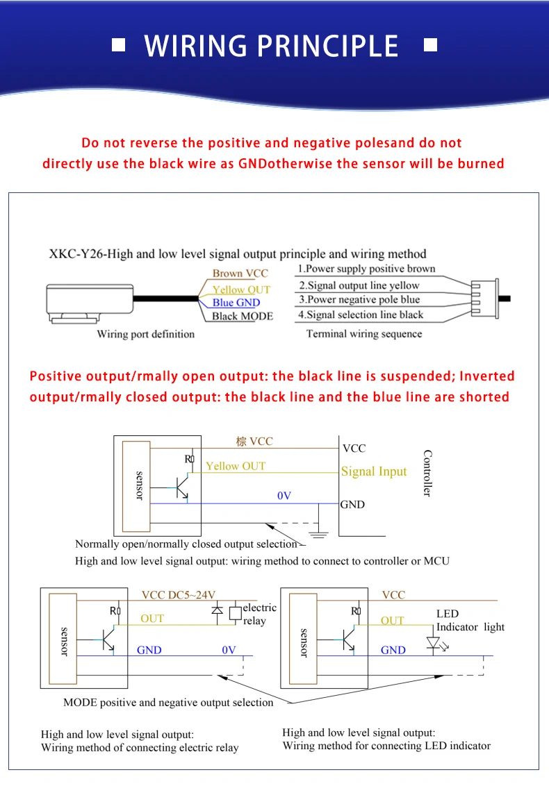XKC-Y26 Non-contact Liquid Level Sensor External-attached Pipeline Water Level Sensor Liquid Sensor Liquid Detection Switch