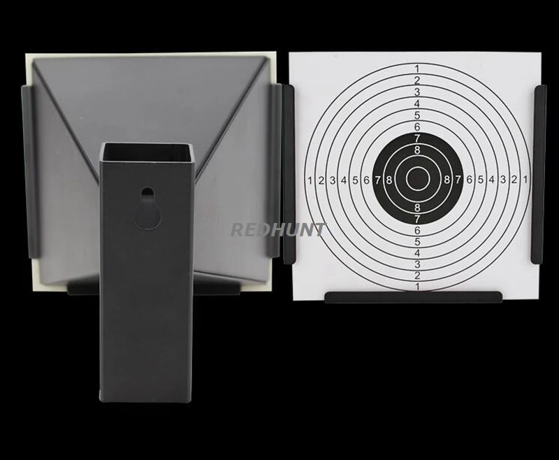 14CM Steel Target Shooting BB Gun Trap Target Bullet Catcher Shooting Target for Pellet Rifle with 100pcs Paper