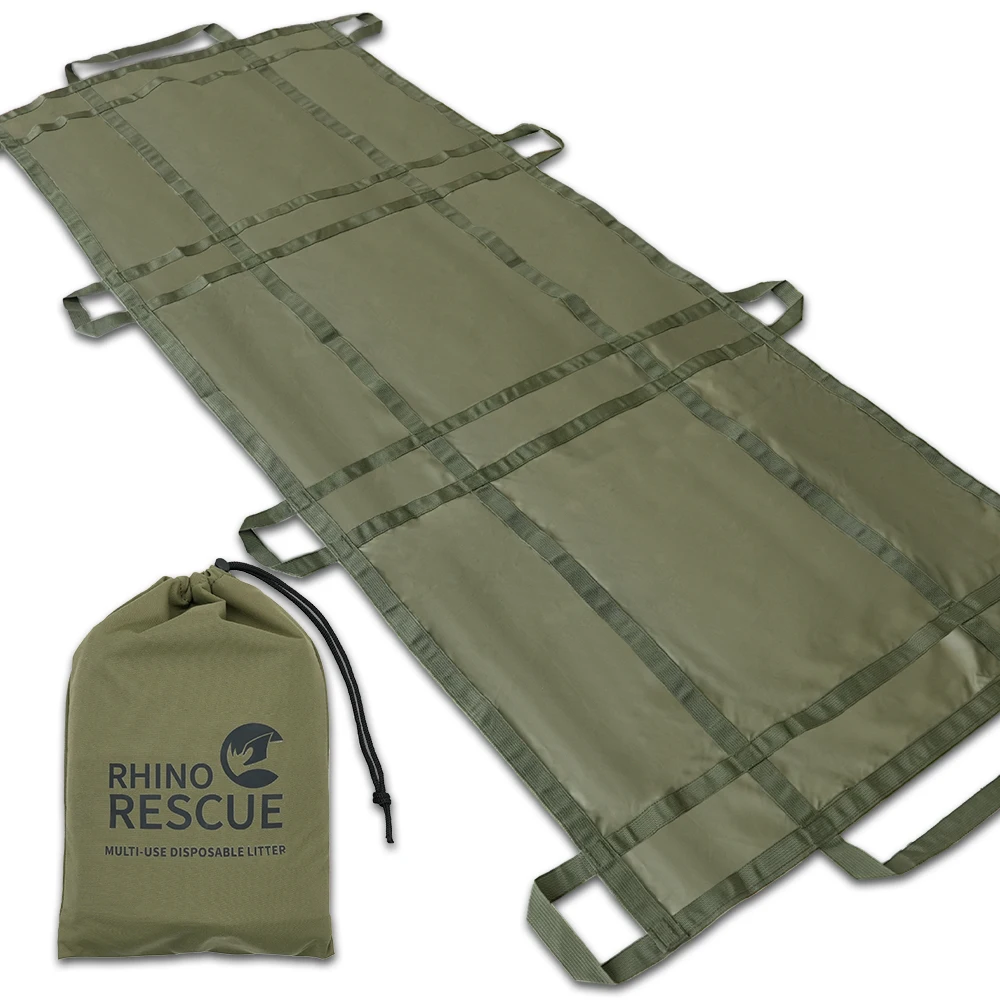 RHINO RESCUE Disposable Emergency Stretcher Portable Rescue Litter for Outdoor Camping First Aid Kit IFAK