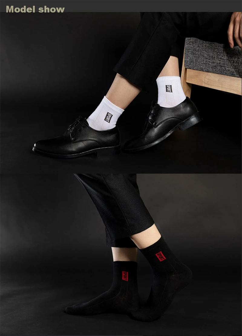 20Pcs=10Pairs High Quality Men Socks Cotton Breathable Sweat-Absorbent Middle Tuble Black Socks Deodorant Business Men Gift Sock