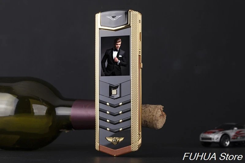 V9 Metal Body Luxury Bar Phone K9 Dual Sim Bluetooth Dialer Senior Mobile Cellphone Invisible Keyboard Support Russian Keyboard