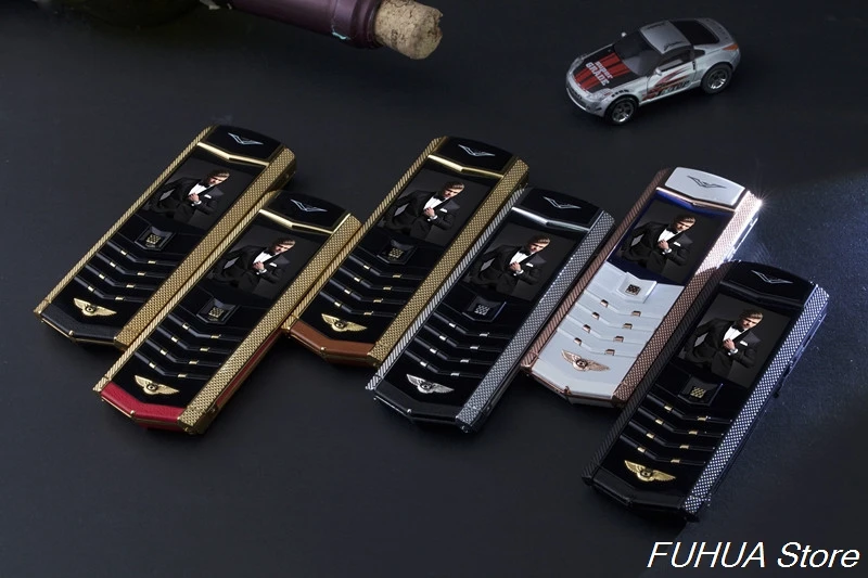V9 Metal Body Luxury Bar Phone K9 Dual Sim Bluetooth Dialer Senior Mobile Cellphone Invisible Keyboard Support Russian Keyboard