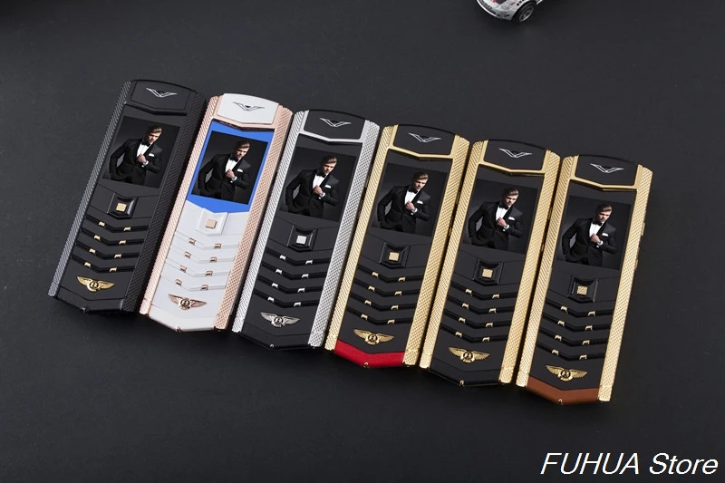 V9 Metal Body Luxury Bar Phone K9 Dual Sim Bluetooth Dialer Senior Mobile Cellphone Invisible Keyboard Support Russian Keyboard
