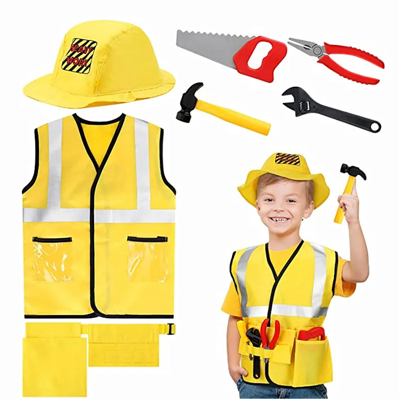 Construction Workers Clothing Toddlers Small Woodworking Dress Up Clothes Construction Toy Set To The Best Gift for Children