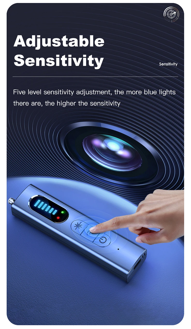 Hidden Camera Detector Anti-Spy Car GPS Tracker Listening Device Bug RF Wireless All Signal Scanner Gadget Security Protection