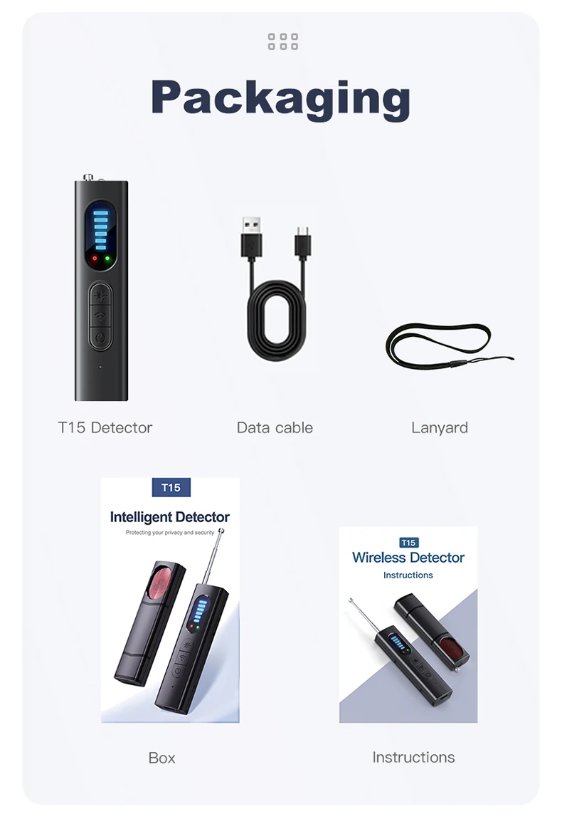 Hidden Camera Detector Anti-Spy Car GPS Tracker Listening Device Bug RF Wireless All Signal Scanner Gadget Security Protection