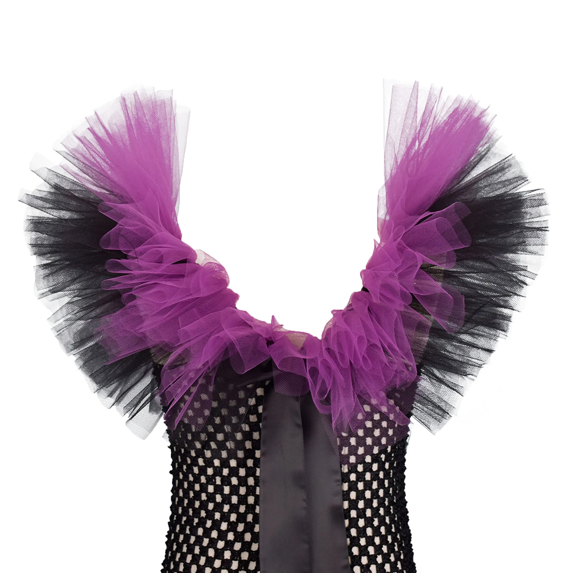 Children 's Cosplay Apparel for Halloween 2024 Maleficent Costume Tutu Dress Girl Evil Queen Disguise Witch Gown Villain Costume