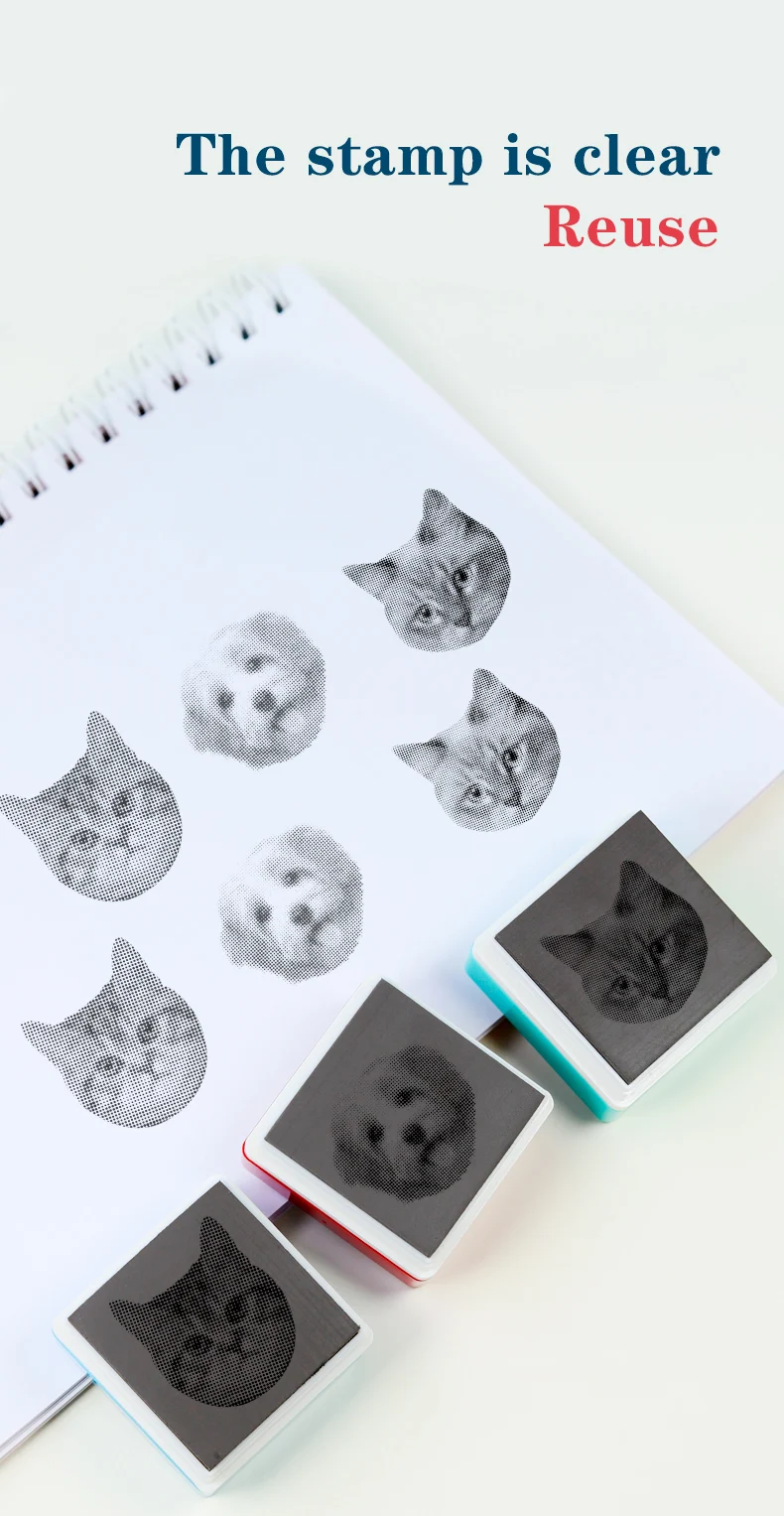 Custom-Made Pet Portrait Stamp DIY For Dog Figure Seal Personalized Cat Doggy Cuztomized Memento Chapter for Bookkeeping