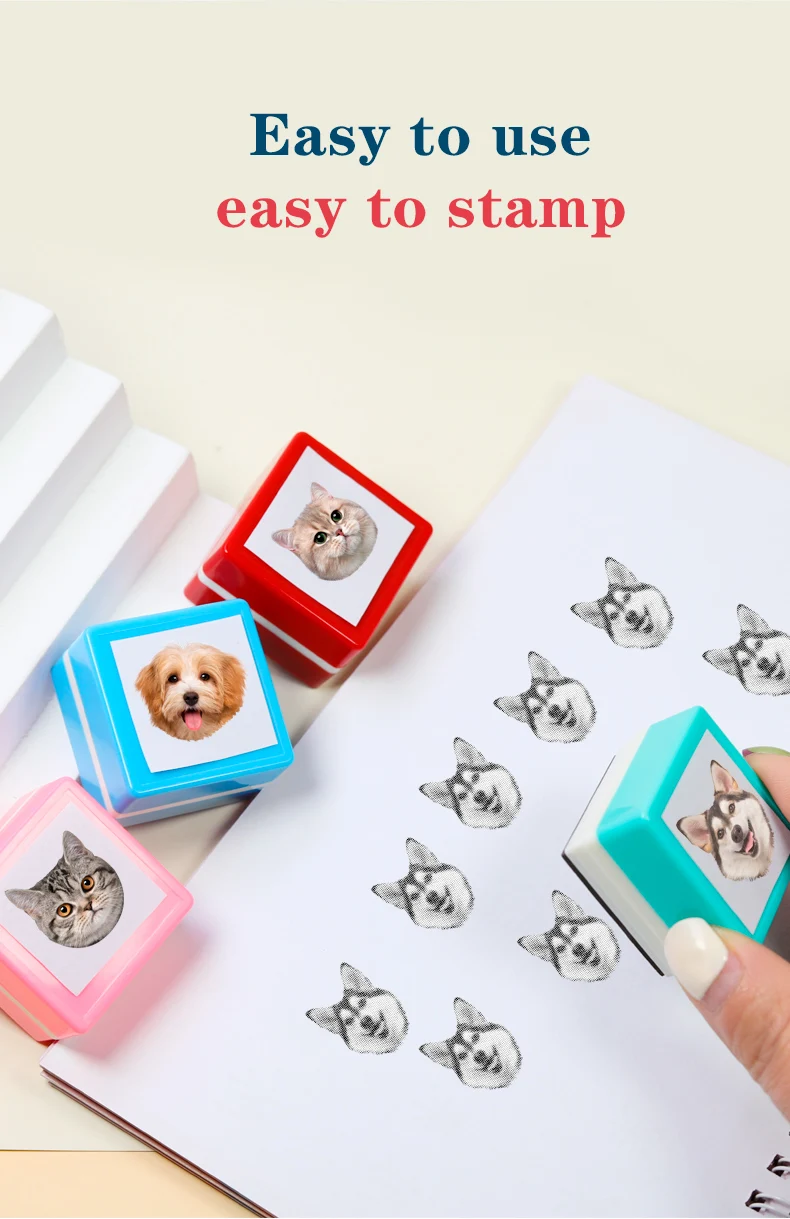 Custom-Made Pet Portrait Stamp DIY For Dog Figure Seal Personalized Cat Doggy Cuztomized Memento Chapter for Bookkeeping