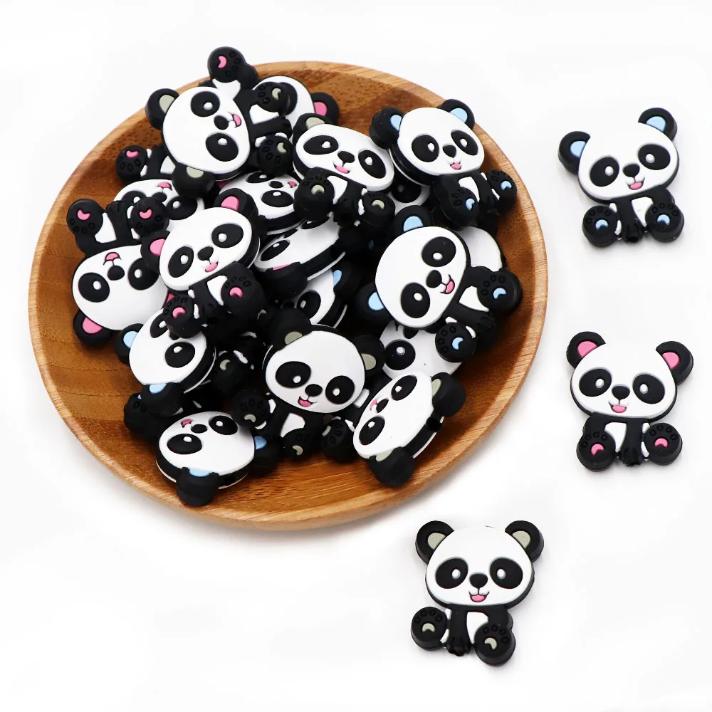 BOBO.BOX 10pcs Silicone Beads Animal Koala Raccoon Food Grade Baby Silicone Teething Toy BPA-Free DIY Pacifier Chain Accessories