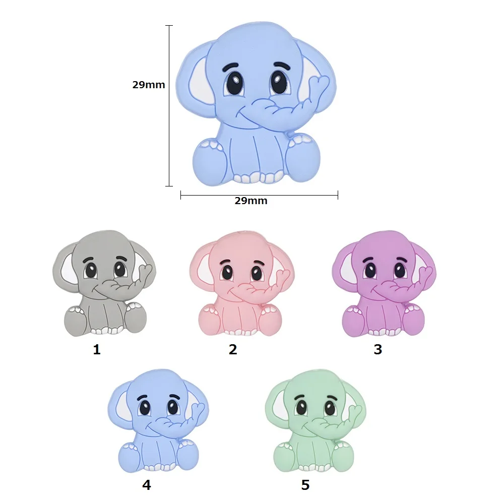 BOBO.BOX 10pcs Silicone Beads Animal Koala Raccoon Food Grade Baby Silicone Teething Toy BPA-Free DIY Pacifier Chain Accessories