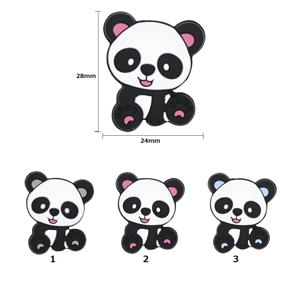 BOBO.BOX 10pcs Silicone Beads Animal Koala Raccoon Food Grade Baby Silicone Teething Toy BPA-Free DIY Pacifier Chain Accessories