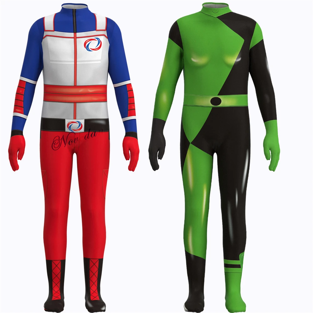 Adult Kids Henry Danger Cosplay Costume Kim Possible Shego Jumpsuit Outfit For Baby Boy Girls Women Halloween Carnival Suit