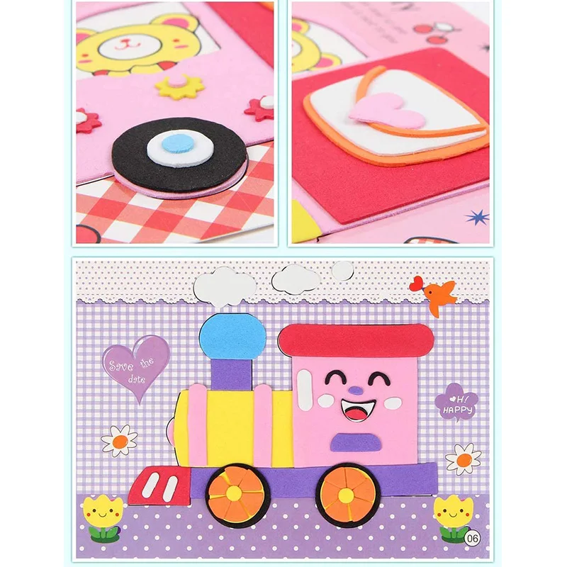 20PCS 3D EVA Foam Sticker Puzzle DIY Game Cartoon Animal Early Learning Education Toys for Children Birthday Gift Multi-patterns