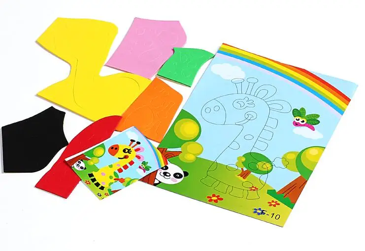 20PCS 3D EVA Foam Sticker Puzzle DIY Game Cartoon Animal Early Learning Education Toys for Children Birthday Gift Multi-patterns