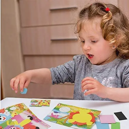 20PCS 3D EVA Foam Sticker Puzzle DIY Game Cartoon Animal Early Learning Education Toys for Children Birthday Gift Multi-patterns
