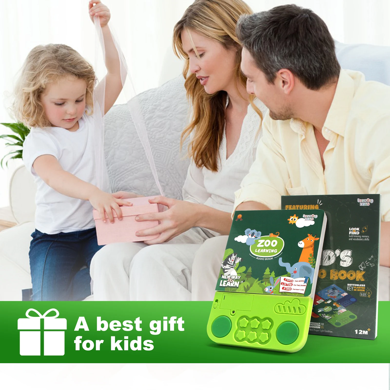 Kids Electronic Audio Books with Melody & Lights Drum Sounds Animals Cognitive Books Interactive Pre-school Educational Toys