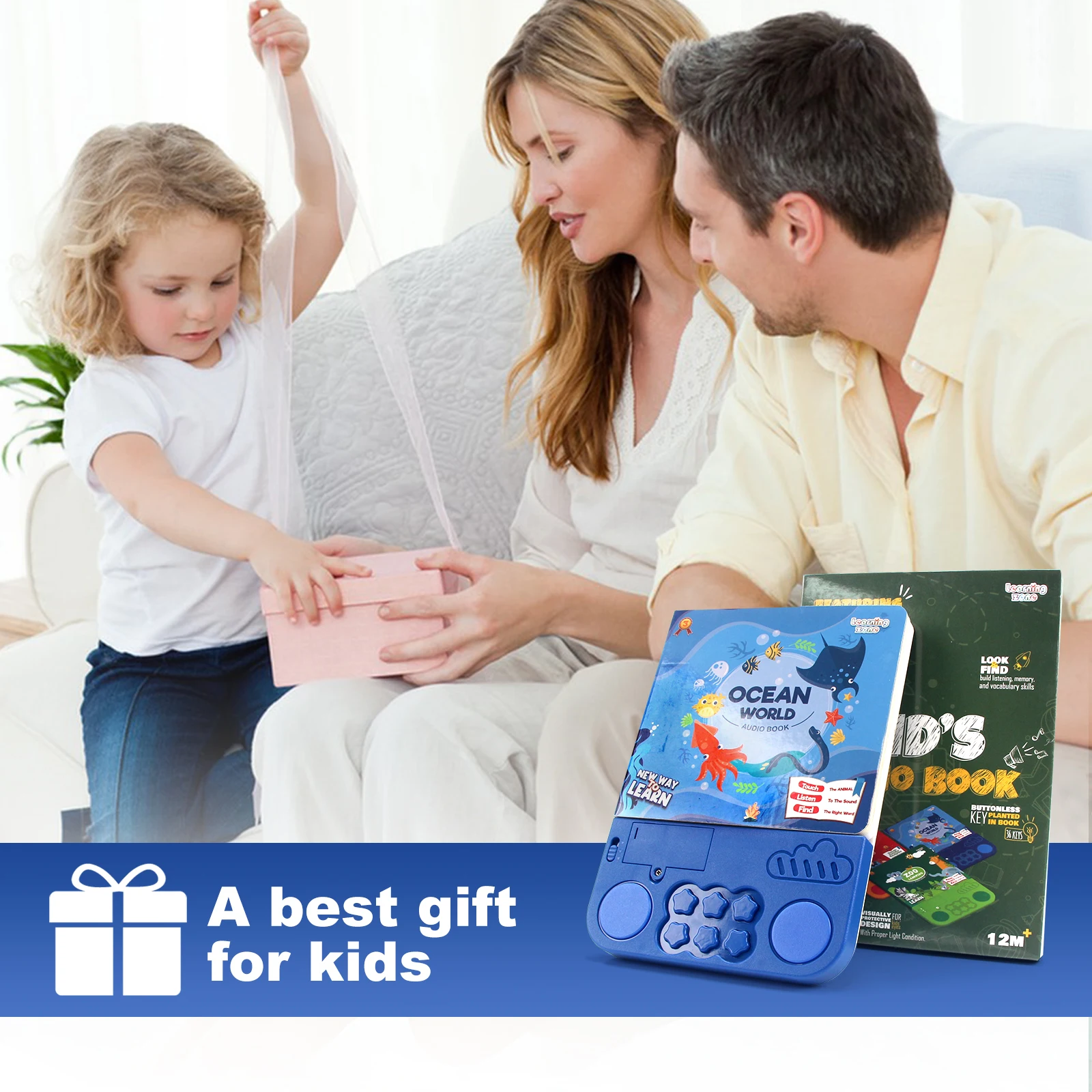 Kids Electronic Audio Books with Melody & Lights Drum Sounds Animals Cognitive Books Interactive Pre-school Educational Toys