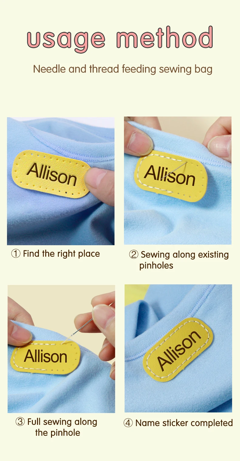 12Pcs 24*50MM Personalized Leather Name Labels Washable Iron On Tags Sicker Custom Handmade Clothing Fabric Label Sewing Logo
