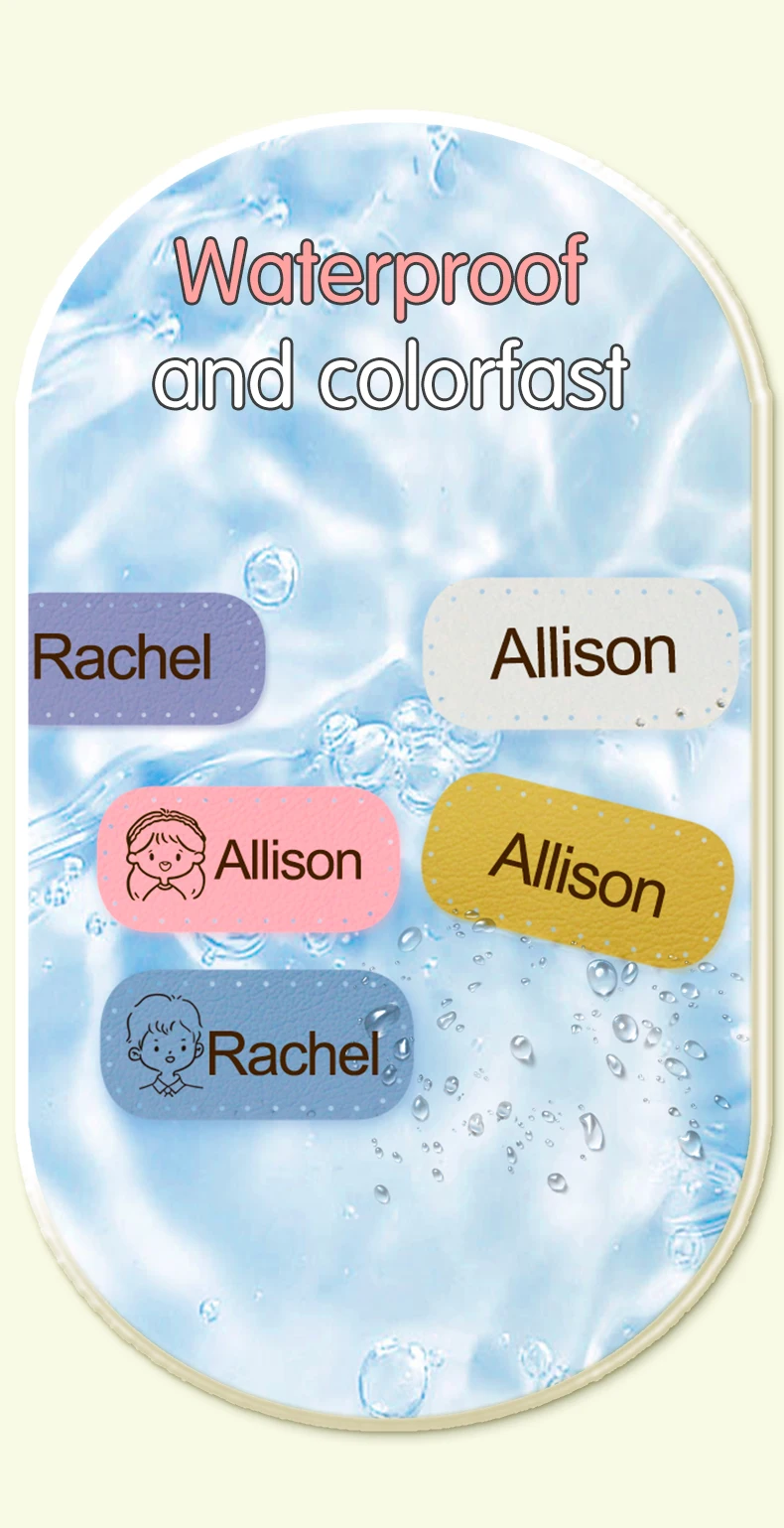 12Pcs 24*50MM Personalized Leather Name Labels Washable Iron On Tags Sicker Custom Handmade Clothing Fabric Label Sewing Logo