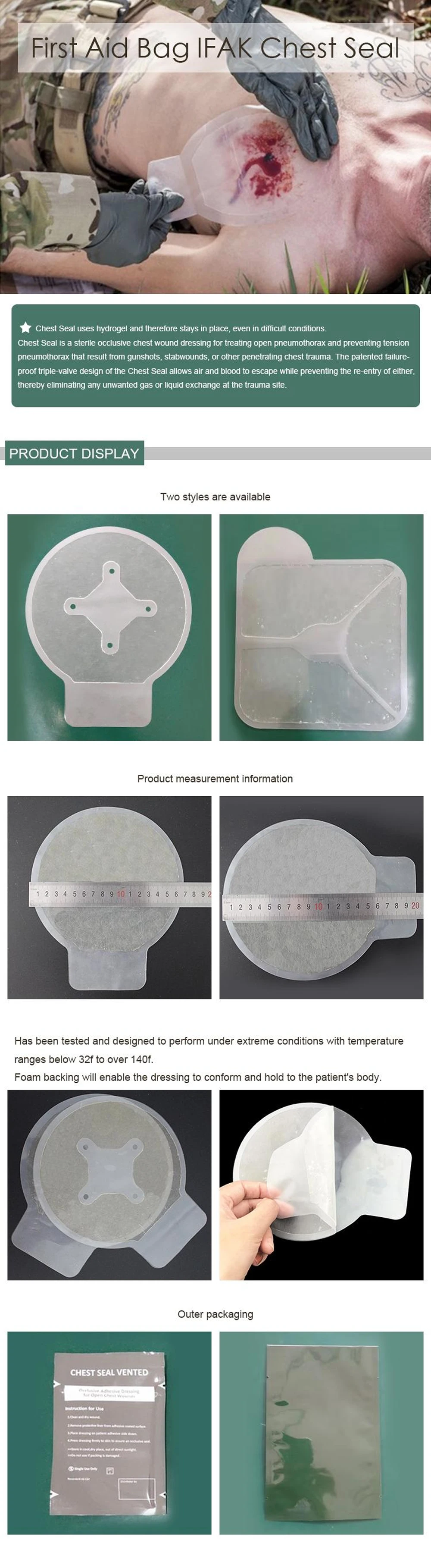 Vent Chest Seal Life-Saving Wound Care for Emergency or Tactical Situations Advanced Adhesive Sterile Transparent Lightweight