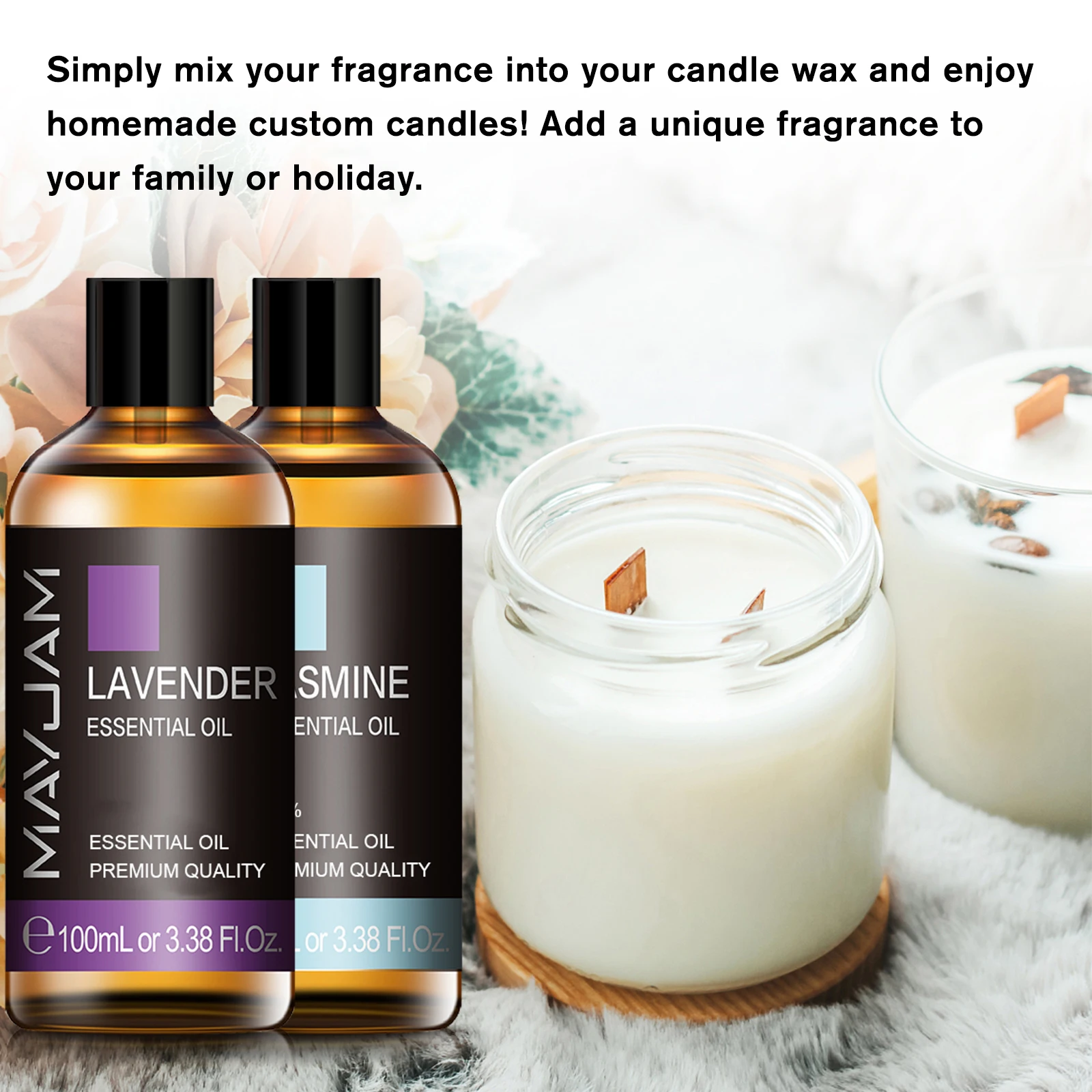 100ml Pure Natural Jasmine Tea Tree Sandalwood Essential Oils Diffuser Plant Lavender Vanilla Rosemary Eucalyptus Essential Oil