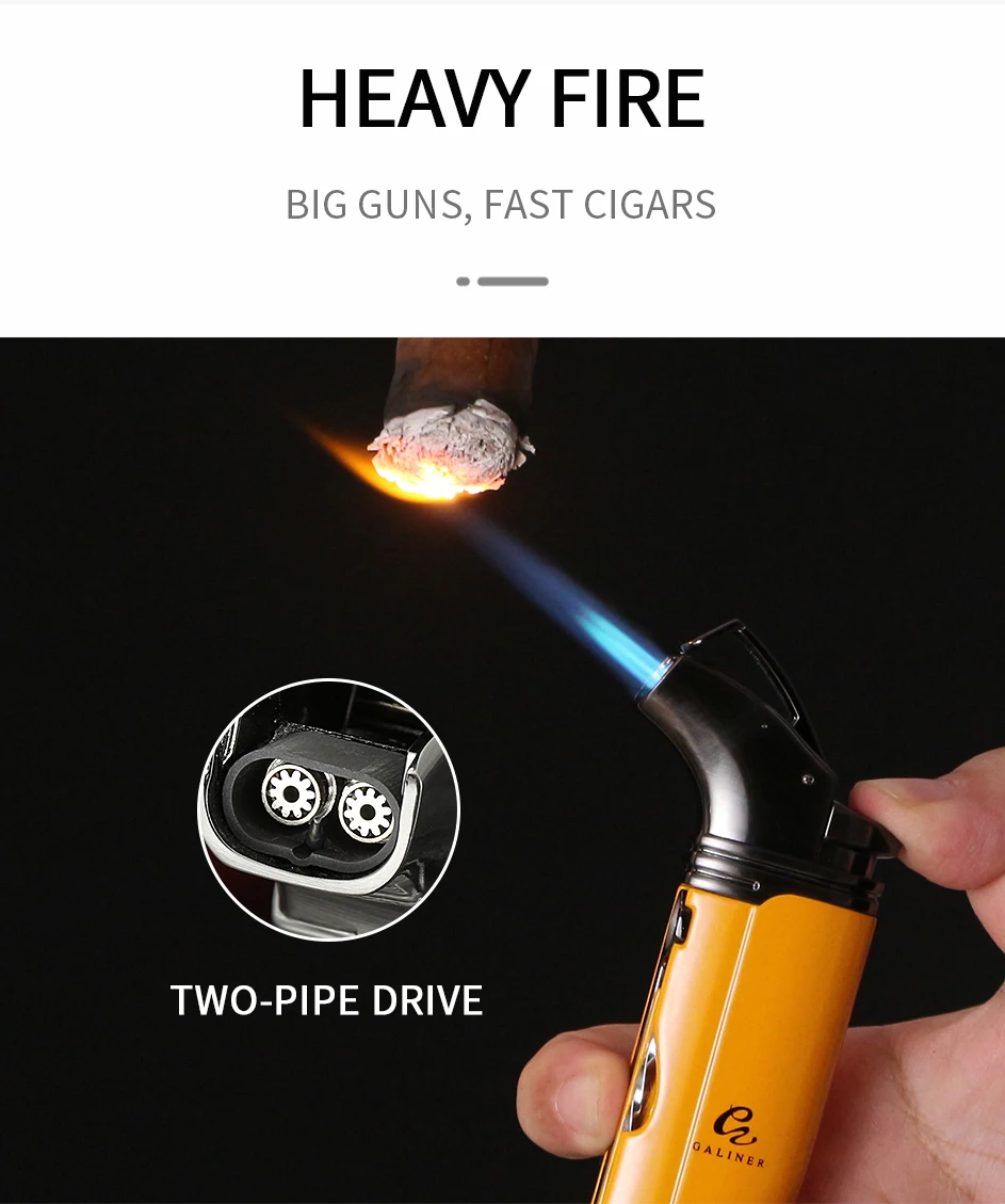 GALINER Puro Travel Ashtray Home Torch Jet Flame Cigar Lighter Smoking Accessories Tobacco Cigar Cutter Charuto Gadgets