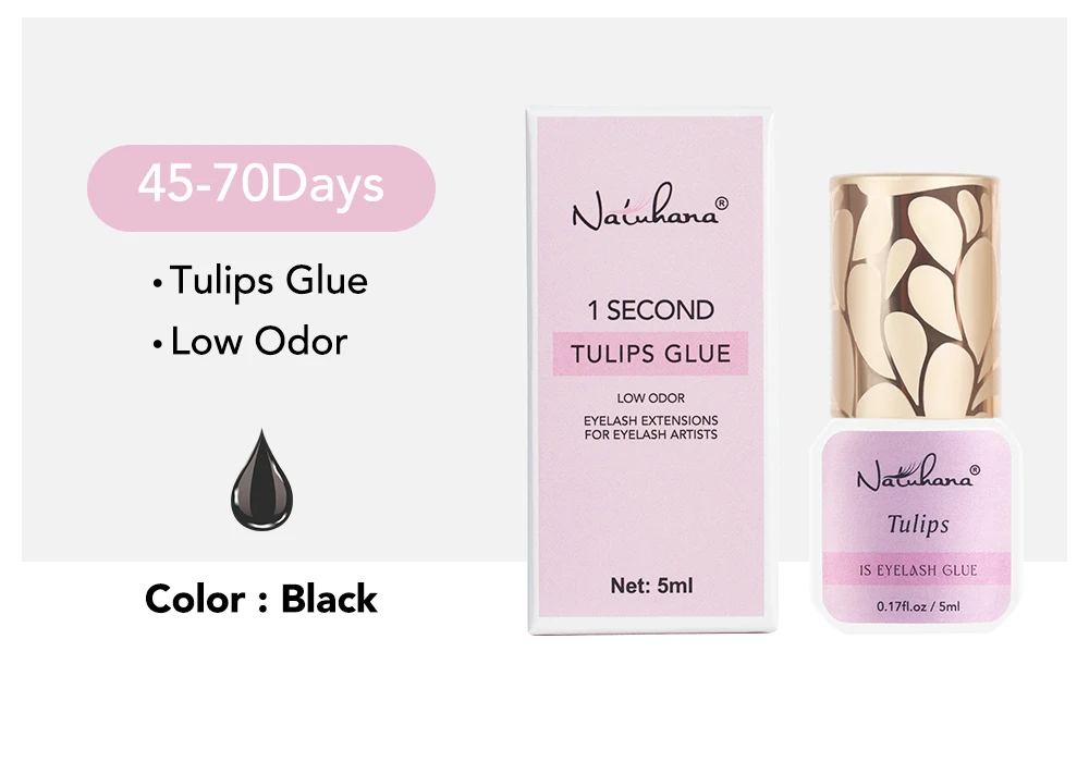 NATUHANA 5ml Eyelash Glue Professional 0.5S Fast Drying Lashes Adhesive Long Lasting Glue for Eyelases Extension