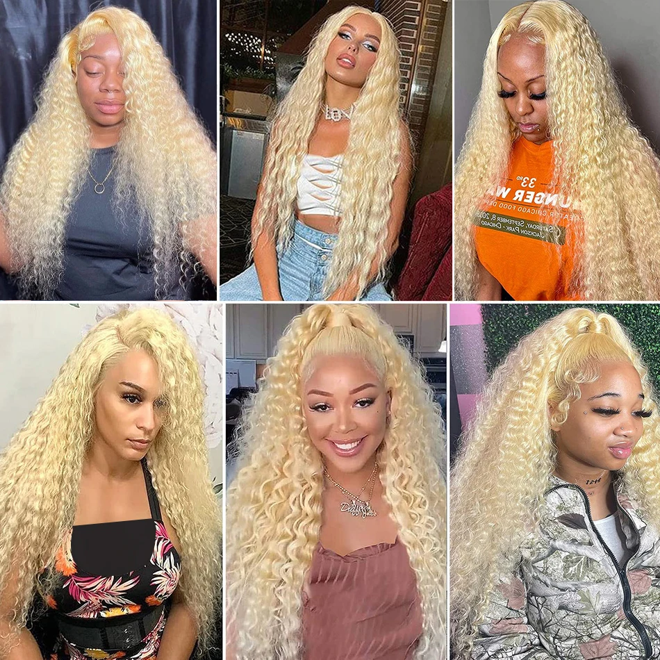 613 Blonde Lace Front Wig 13X6 Hd Lace Frontal Wig Curly Lace Front Human Hair Wig 13X4 Deep Wave Frontal Wigs For Women