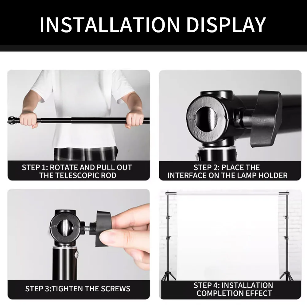 SH 2M/3M Retractable Crossbar Universal Interface Background Cloth Crossbar Suitable For Photo Studio Photography Accessories