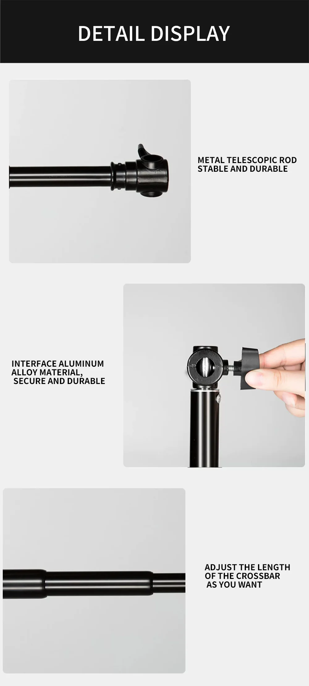 SH 2M/3M Retractable Crossbar Universal Interface Background Cloth Crossbar Suitable For Photo Studio Photography Accessories